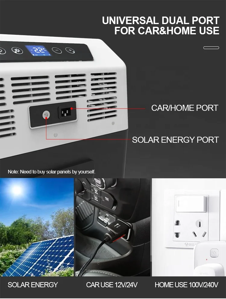 Antuncle 50l Car Fridge With Builtin Battery 12v 24v Car Refrigerator Portable Fridge Freezer