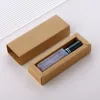 Clear glass spray bottle + double line black cap + brown box