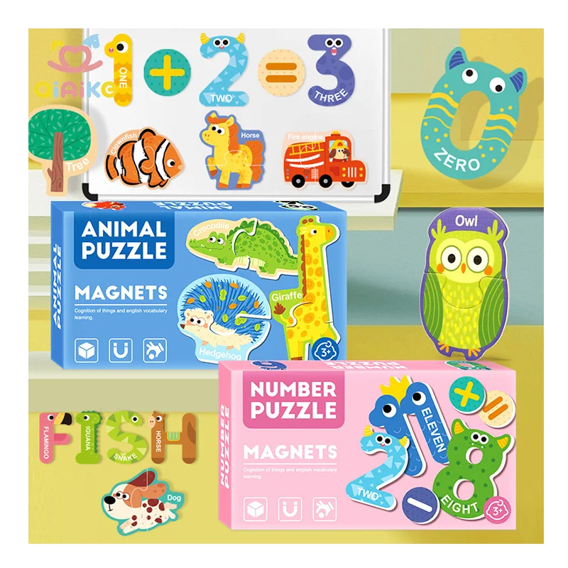 Unisex Kids Refrigerator Sticker Puzzle Baby Puzzle Early Education Toy with CE CPC Certificate