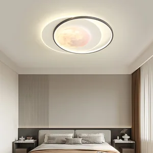 JACKSUN Led Ceiling Light Fixture with Remote Control Wall Mounted Decorative Moon Ceiling Light for Bedrooms and Living Rooms