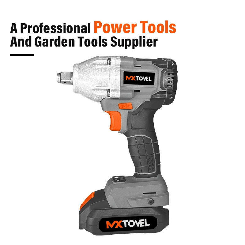 Multi-Function Cordless Brushless Impact Wrench Rechargeable LED Light Electric Torque Wrench with Industrial Power Source
