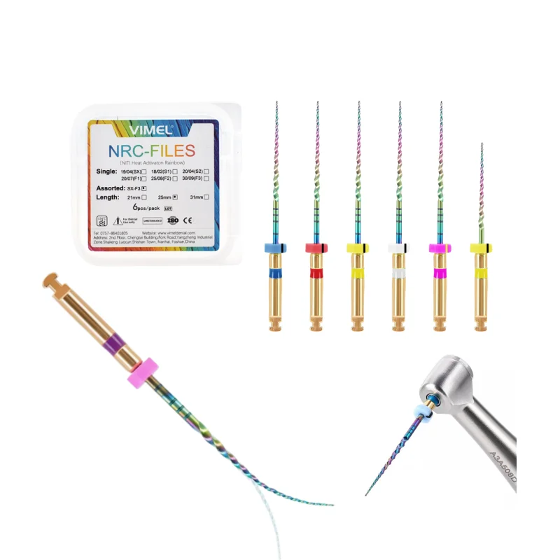 AZDENT Dental Thermally Activated Nickel-titanium Root Canal File Endo Forming Files 25mm 6pcs Engine Use Dentistry - 66