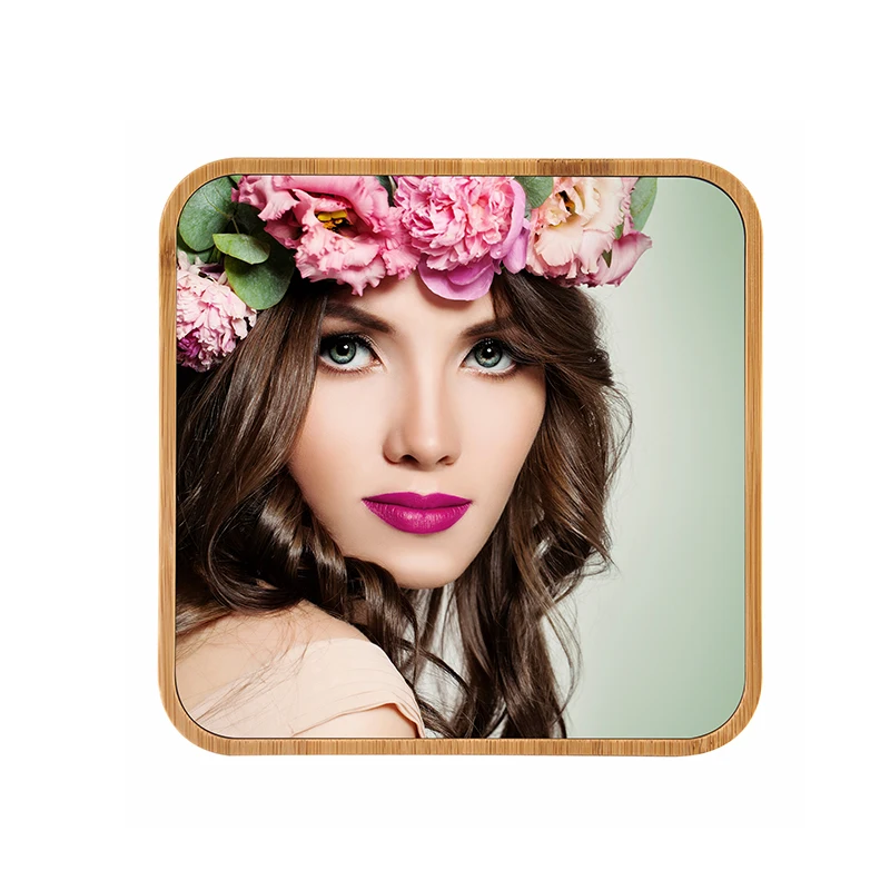Freesub New Arrival Bamboo Frame HD Sublimation Blank Aluminum Sheet Photo Frame