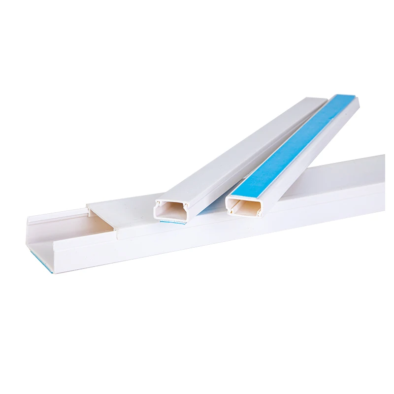Plastic Electrical Conduit Mini Trunk PVC Cable Trunking Durable Floor Cable Protector Cover Yellow Strips Channel