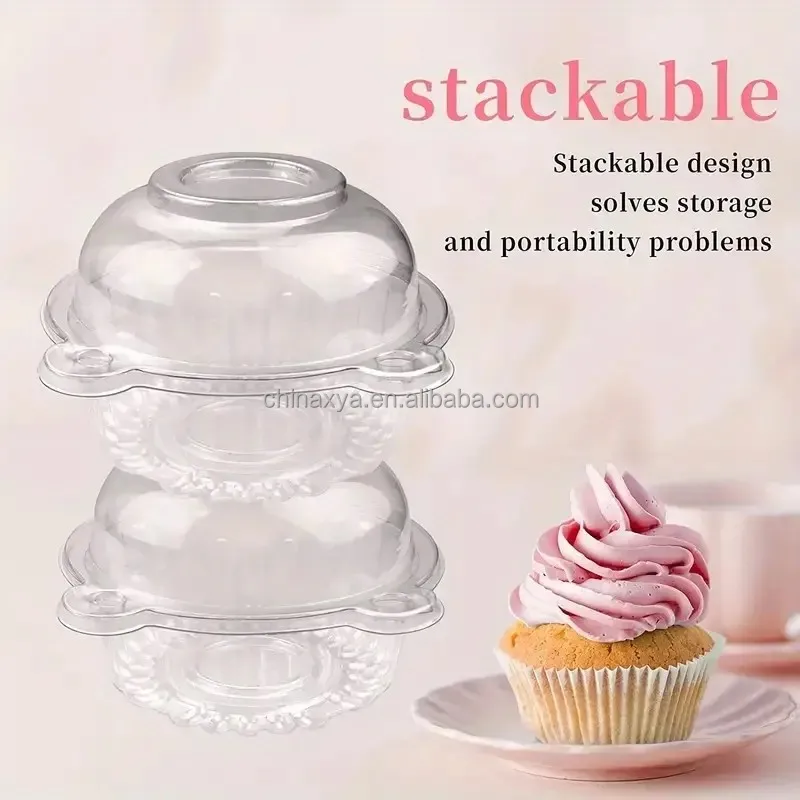 Food Grade Cat Head Designed Disposable Small  Plastic Round Cake box for Pastry Used supplier