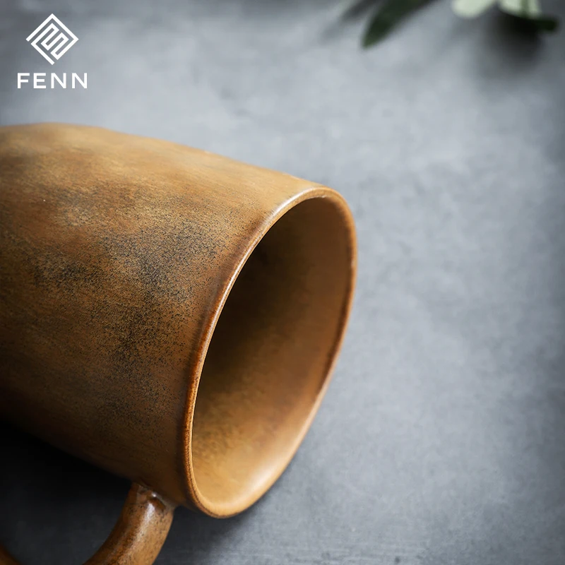 product fenn household nordic matte reactive color glazed ceramic coffee tea cup porcelain mug retro pottery gift mug-61