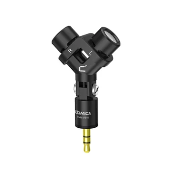 COMICA CVM-VS10 Mini Flexible XY Stereo Microphone 3.5mm TRS Cardioid Mini Mic for Gopro Camera Smartphone Video Recording