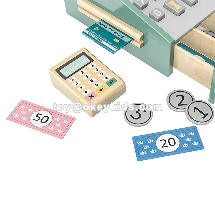 toy cash register with scanner and receipt