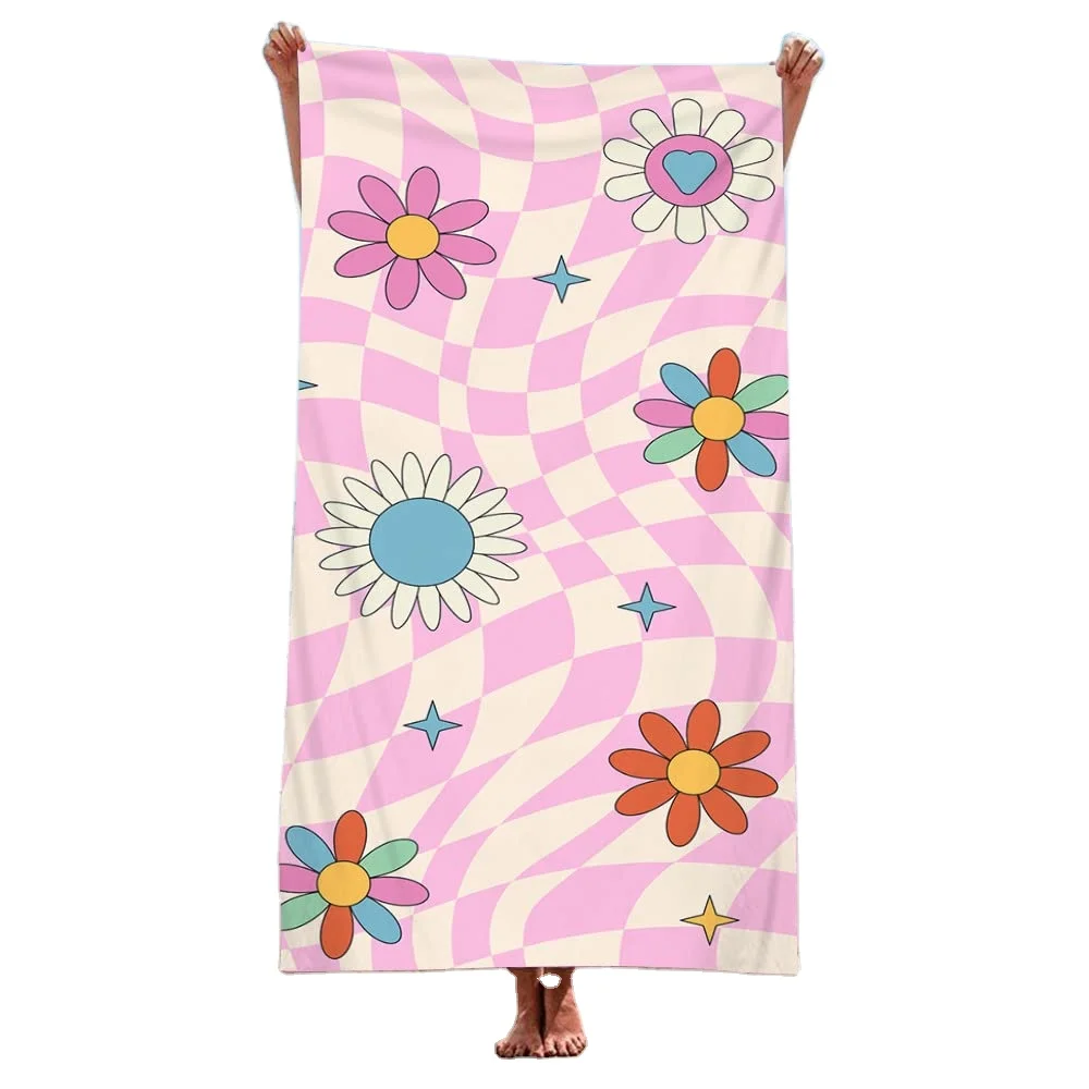 Microfiber Oversized Beach Towel Quick Dry Sand Proof Absorbent Compact Blanket Lightweight for Swimming Sports Beach