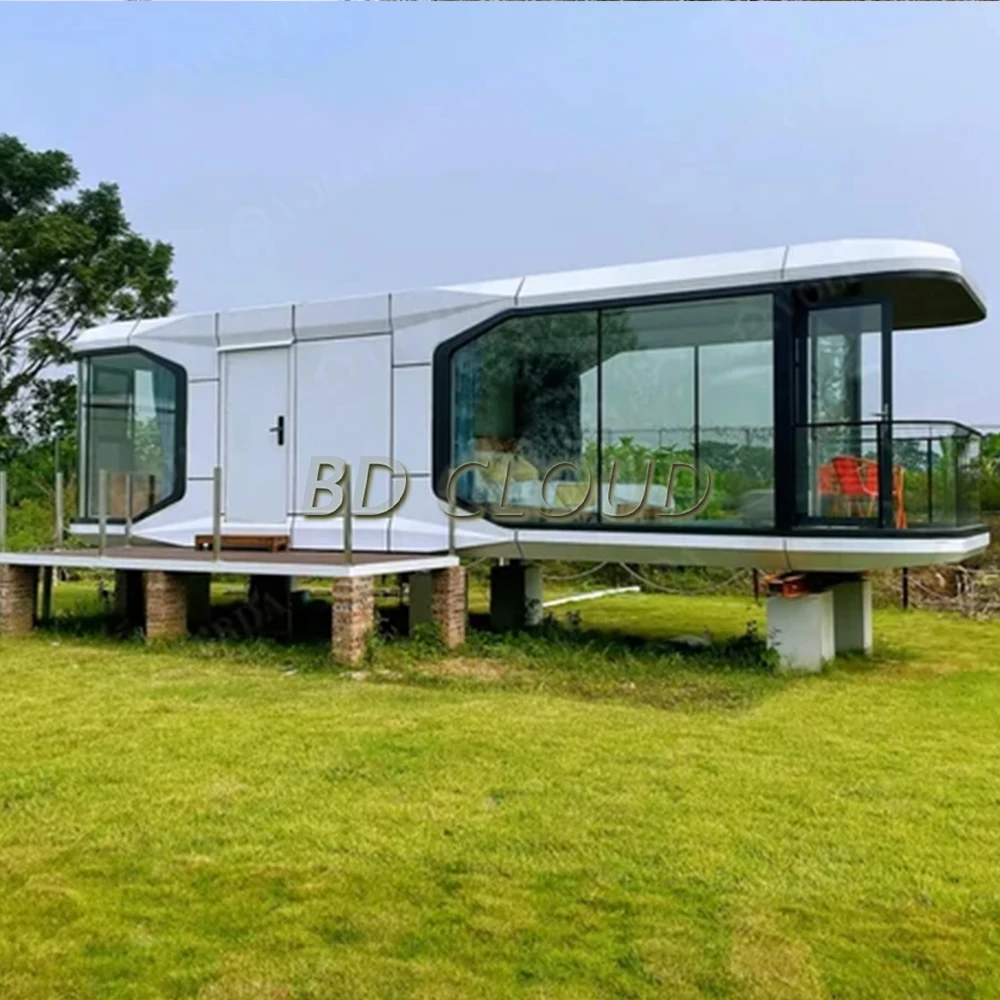 Waterproof Steel Structure Capsule Prefab Houses Tiny Space Container Villas for Office/Bedroom Use