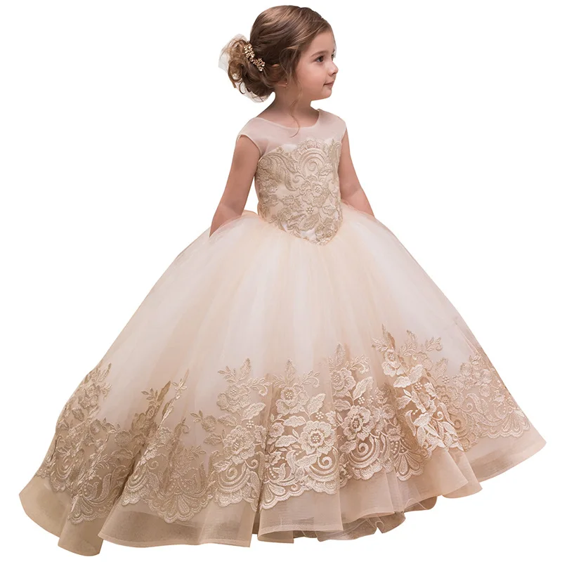 Boutique Floor Length Flower Girls' Dresses Kids Princess Ball Gown ...