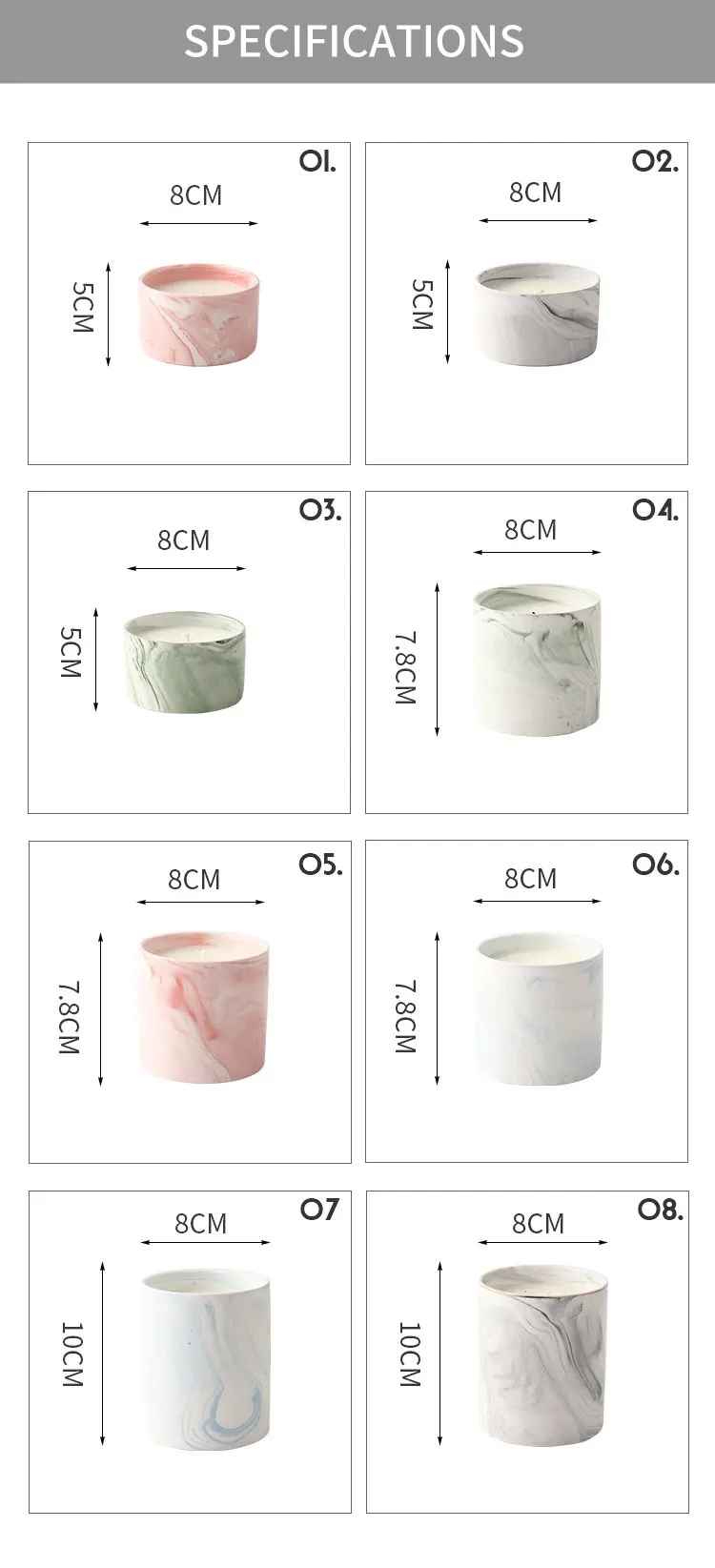 Custom Pink Aroma Marble Frosted Candle Jar Marble Candle Jars With Lid