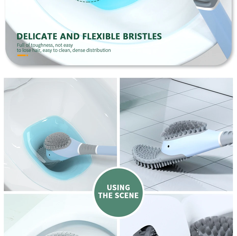 New Hot Sale Duck Silicone Toilet Brush WC  Bathroom Accessories No Dead Corners Household Wash Cleaning Soft Bristle Artifact