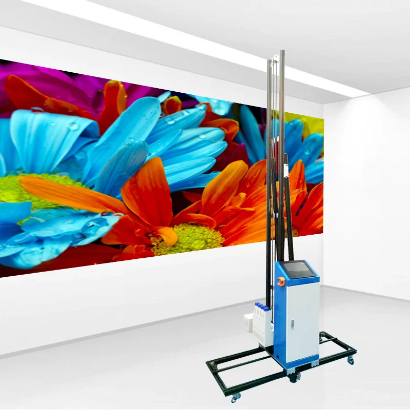 Automatic 3D 5D Effect Vertical Mural Wall Inkjet Printer Direct to Painting Glass Ceramic Tile Indoor Outdoor Printing Machine