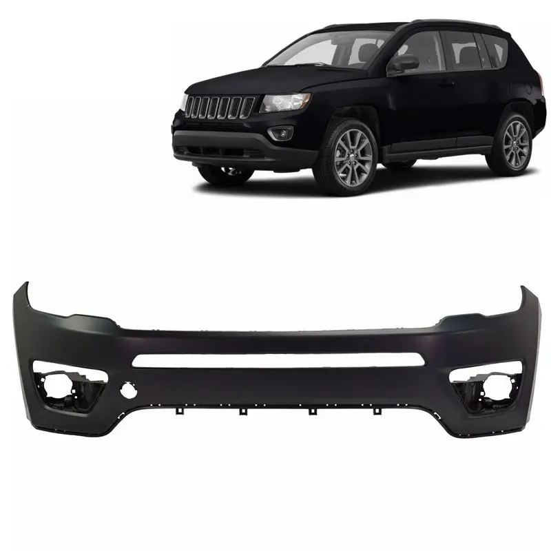 high quality cheap auto parts car Front Bumper upper Cover with without Parking Sensor Hole for Jeep Compass 2017-2021