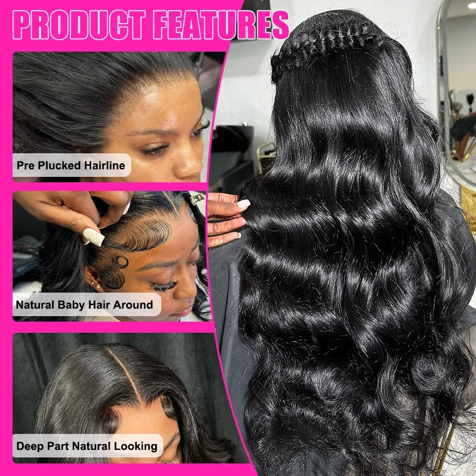Parrucche per capelli umani con pizzo frontale a onda del corpo da 30 pollici Parrucca con chiusura in pizzo brasiliano Parrucche frontali in pizzo per donne_voghion.com