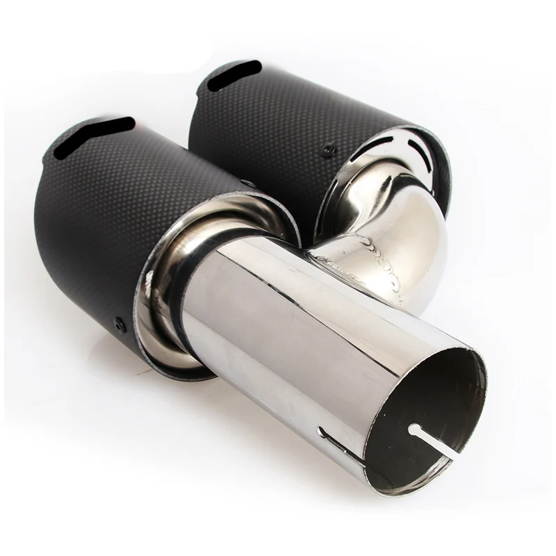 End pipe for Universal car customize logo carbon fiber stainless Steel dual exhaust pipe
