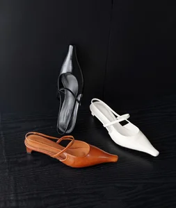 Trendy Pointed Toe Women's High Heels Slingback Strappy Design Summer Outdoor Various Colors Fashion Leather Party Shoes