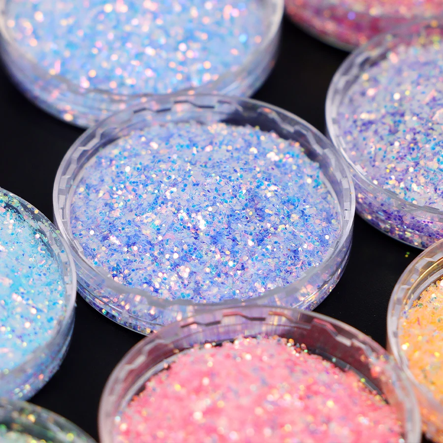 Объемные ногти Блестящий шестигранный блестящий порошок блестящие формы Золотой голографический