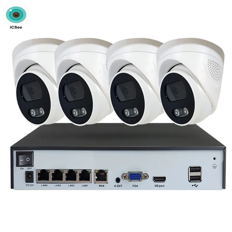 Xmeye 4K 8MP 8CH POE Security IP Camera System 8CH P2P Kit H.265 NVR POE Two Way Audio Outdoor Home 8MP POE IP Camera Kit