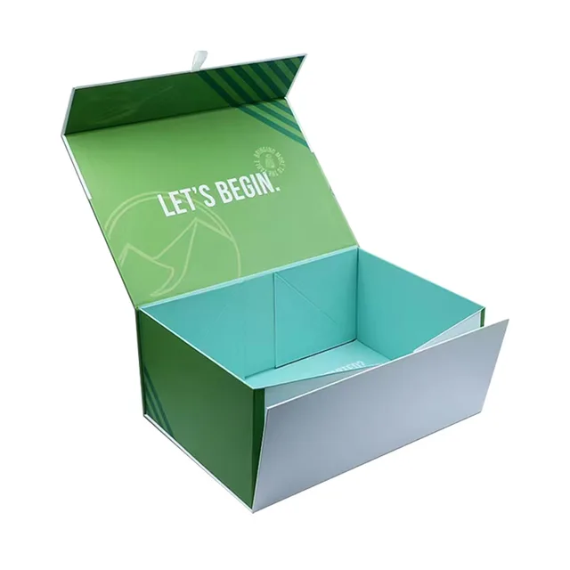 luxurious  green foldable magnetic magnetic closure gift paper packaging boxes for candle jar