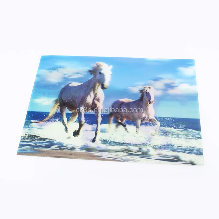 Оптовая продажа, линзовидная 3d 5d Настенная картина животного