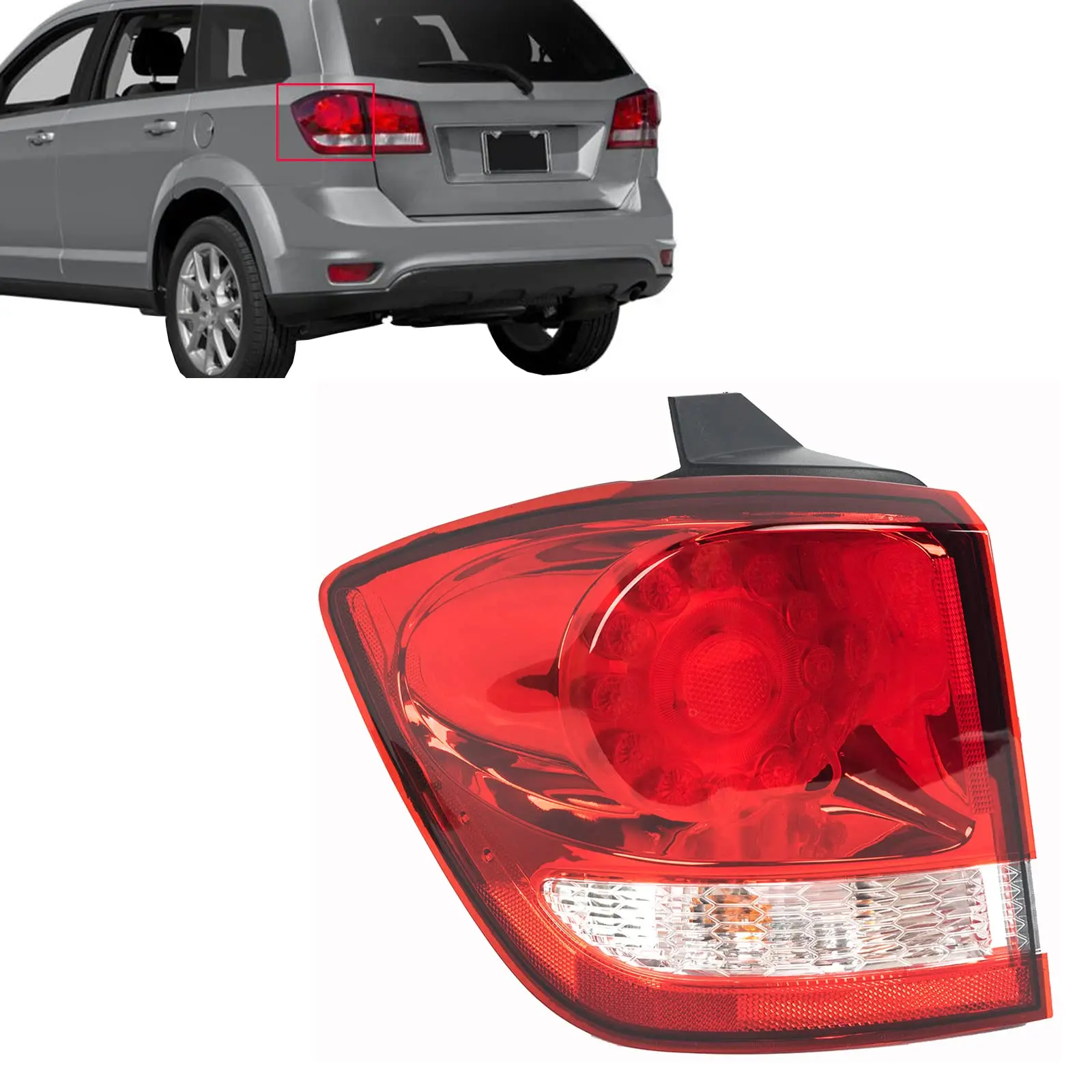 Pair of Outer Tail Stop Turn Signal  Lamps accessories LED for 2011-2020 Dodge Journey 68078464AD 68078465AD