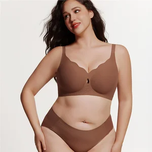OEM Bra Plus Size Big Cup Women Sujetadores Wireless Underwear Bra Super Breathable Laser Cut Jelly Bra