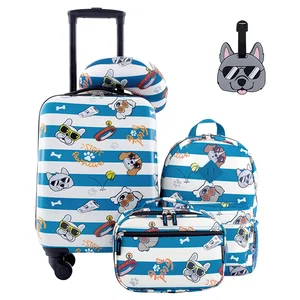 School Kids Rolling Luggage for Girls and Boys Spinner Wheels 5 Piece Trolley Sets