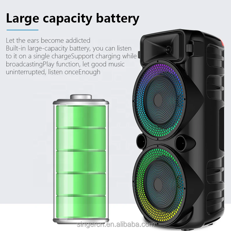 Active LED Light Wireless Party Speaker, Portable DJ Karaoke