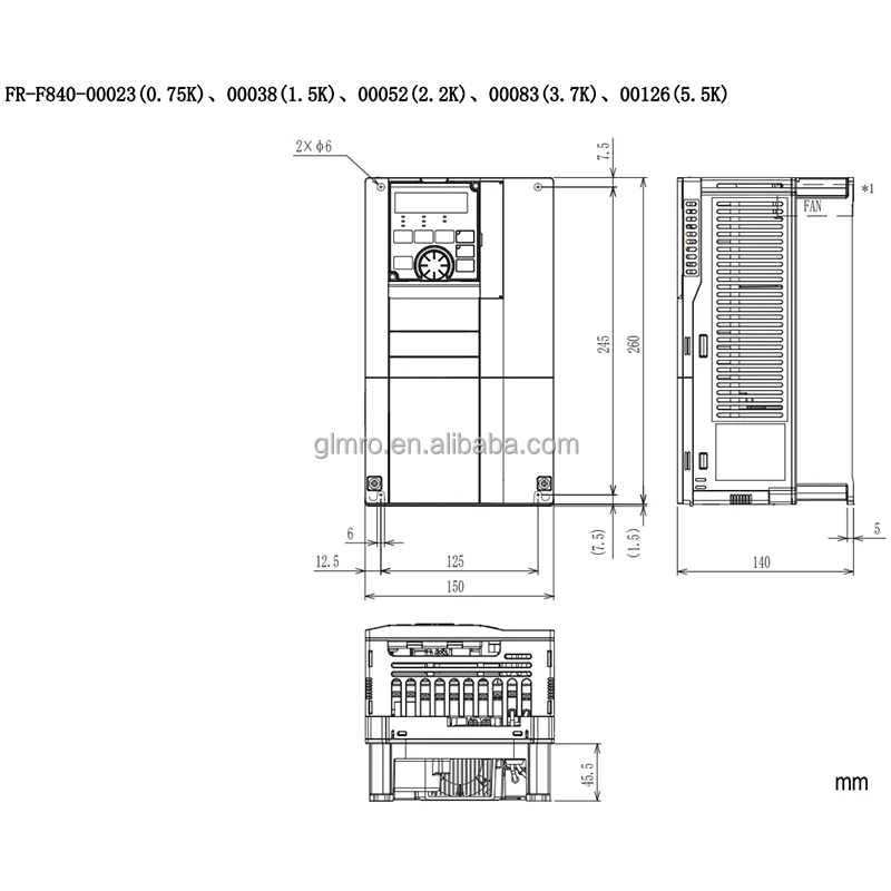 Mitsubishi VFD Ac Frequency Inverter Three Phase FR-F840-00380-2-60 FR-F840-00310-2-60 4