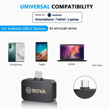 BOYA Wireless Lavalier Microphone BY-M1V2 Dual Channel Wireless Microphones for Cameras  Smartphone Cordless Clip on Lapel Mic product image