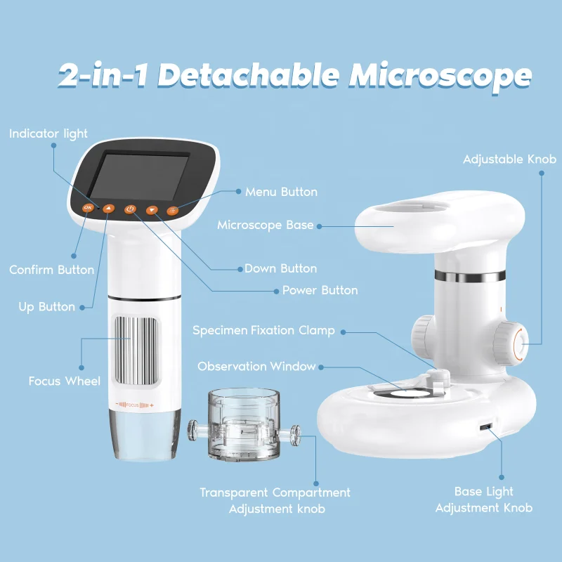 Microlong CM3 USB Microscope 1000X with Nicroscope Slides 2 Inch Inspection Camera  Stereo Microscope