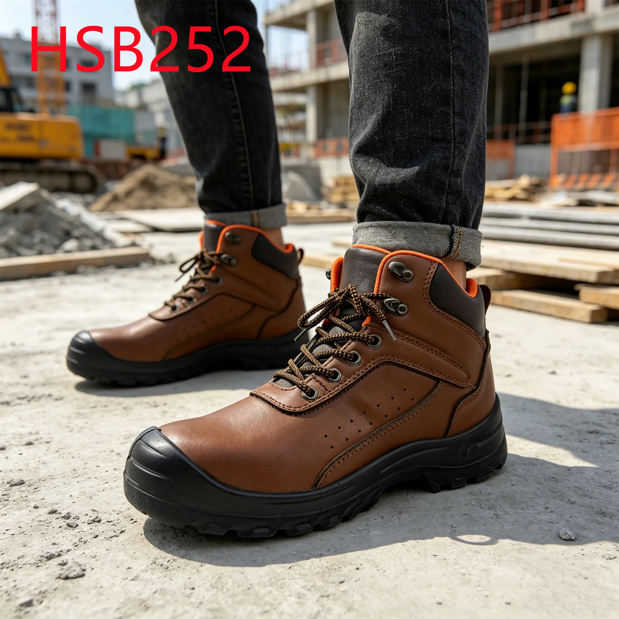 HY,Rebar Processing Steel Toe/midsole Insert Protective Safety Shoes Cost Efficient Anti-oil Hua Singh Security Work ShoesHSB252