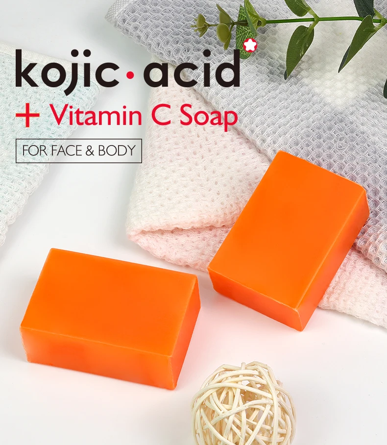 Guanjing Kojic Acid Soap Vitamin C Extract Deep Cleansing Even Skin Tone Brightening Skin Moisturizing Bathing Soap