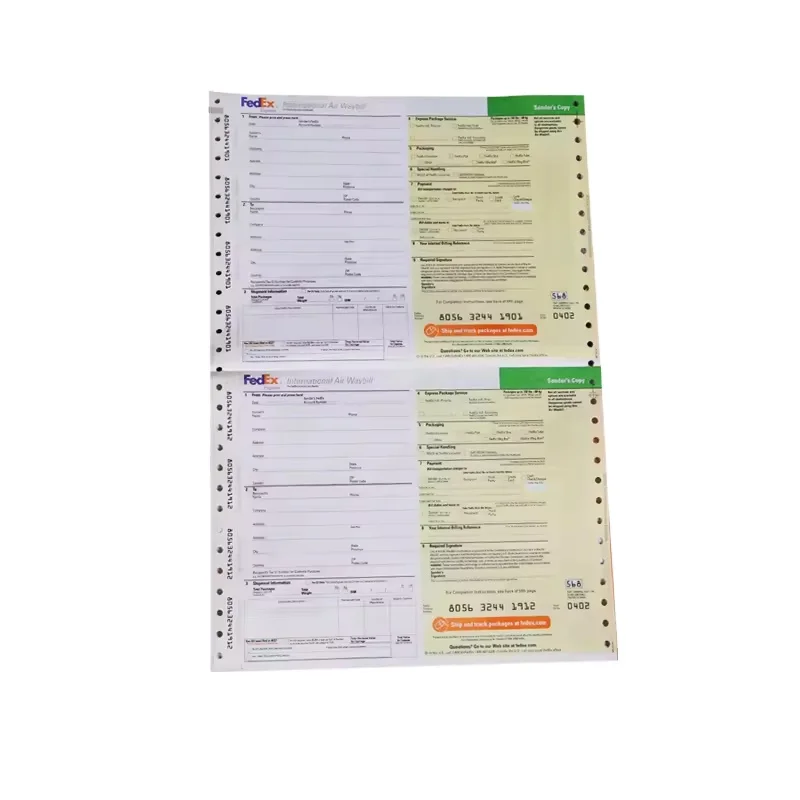 Consignment Note Logistic Courier International Barcode Express Waybill Shipping Dhl Fedex Air Waybill