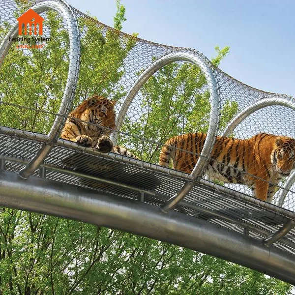 Bird Netting Zoo Enclosure Fence Tiger Cages Aviary Fencing Flexible Stainless Steel Cable Mesh
