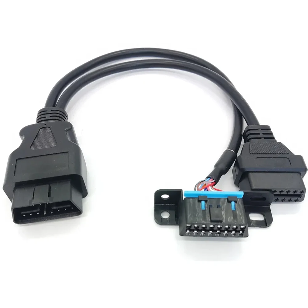 Full 16pin Obd2 Obd Ii Splitter Y Cable Male To 2 Female Extension ...