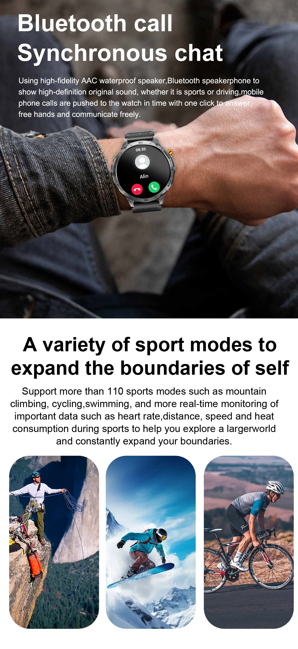 2026 K69 Smartwatch Men 1.75inch Amoled Screen 730mAh BT Call Health Monitoring Sport Fitness Smart Watch With Flashlight