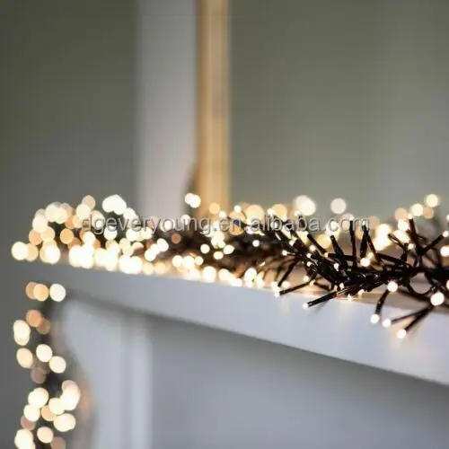 Rubber Cable RGYB LEDs Cluster String Fairy Lights Holiday Christmas  Wedding Party Decorative Lights Decoration Lighting
