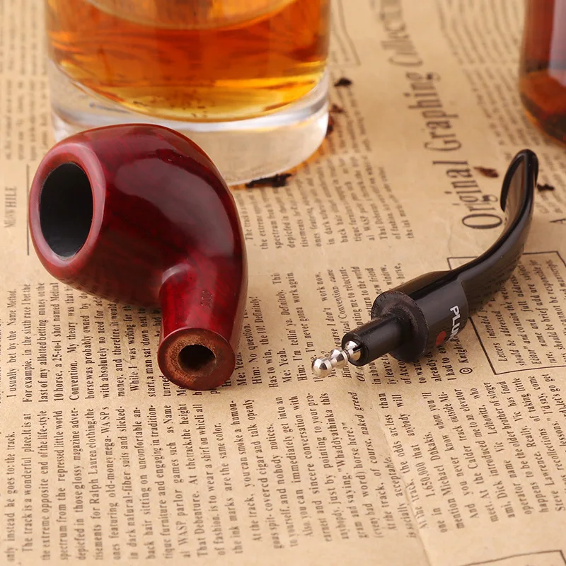 Futeng Unique New Design Wood Pipe Smoking Good Workmanship Red Wooden Smoking Pipe ForTobacco
