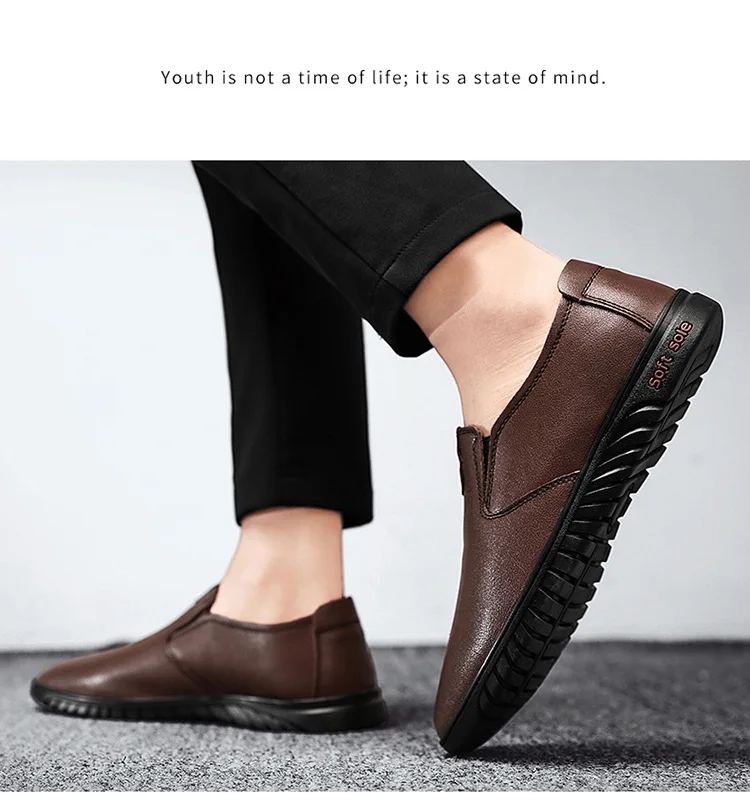2024 New Hot Selling Men's Breathable Casual Shoes High Quality British Style Soft Sole Business Leather Shoes