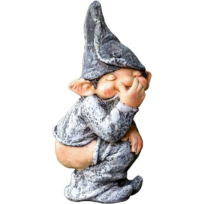 Funny Butt Naked Gnome Garden Statue  Stinky the Happy Little Boy Sculpture Perfect Gnome for Home Patio Garden Decor