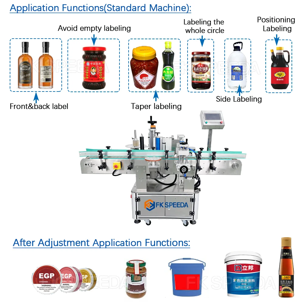 Wholesale Price Labeling Machine for Plastic Bottles Glass Bottle Jar Round Bottle Automatic Labeling Machine