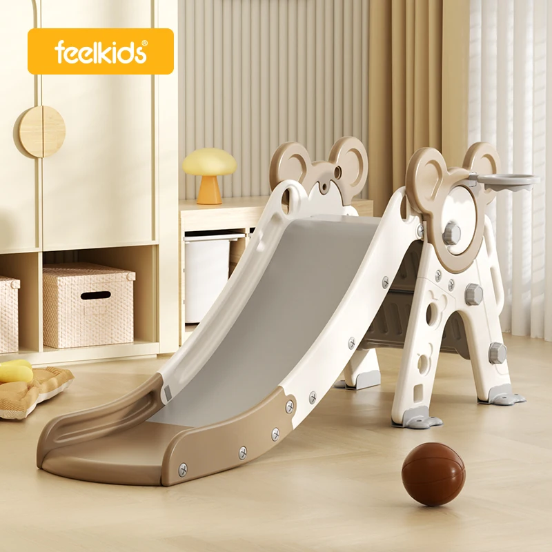 Feelkids Pudding Slide Children Playground Mini Plastic Safety Play Toys Closed Pedal Outdoor Indoor Baby Shopping Mall School