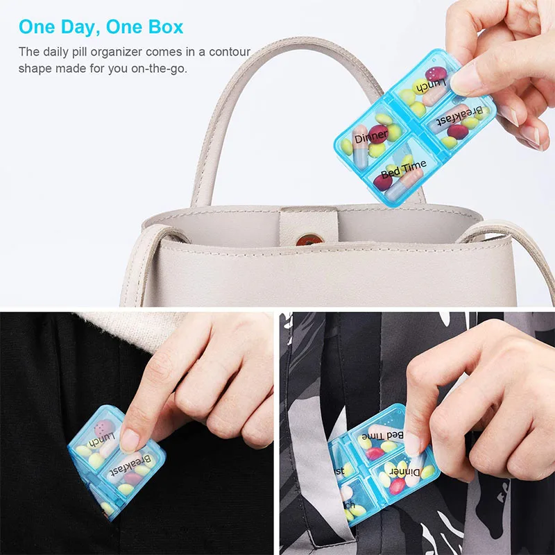 Органайзер для таблеток 4 раза в день, еженедельный органайзер для таблеток на 7 дней, контейнер для таблеток/витаминов/рыбьего масла/добавок/лекарств