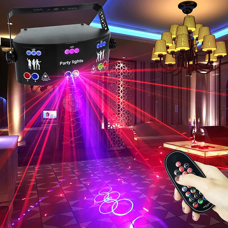 Factory Source 15 Lens Strobe Party Light DMX 512 Holiday Lighting Auto Run Remote Control Laser for Birthday Party Supplies