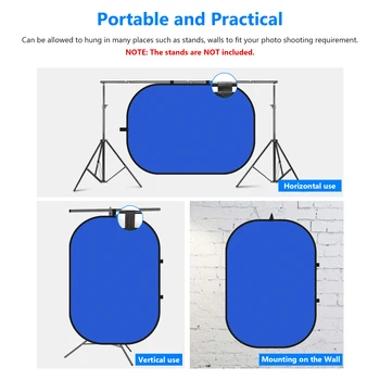 Neewer 2-in-1 Chromakey Green Chromakey Blue Collapsible Backdrop Collapsible Reversible Background 4.9x6.6 Feet/1.5x2 Meters detail image