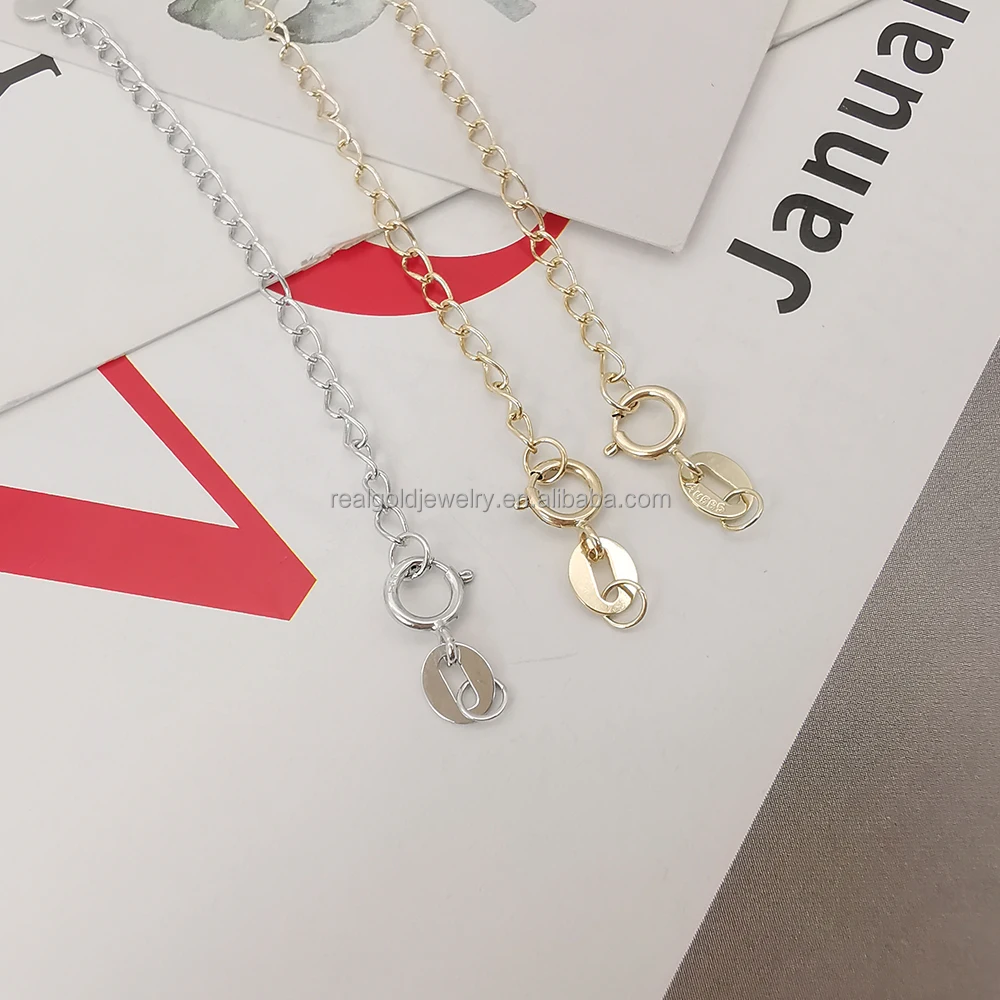 14k Pure Gold Extender Chain Clasp For Necklace Bracelet Extension