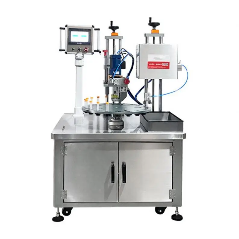 TEBAKSmall Scale Digital Pump Liquid Oil Tube Packing Filling and Capping Line Machine
